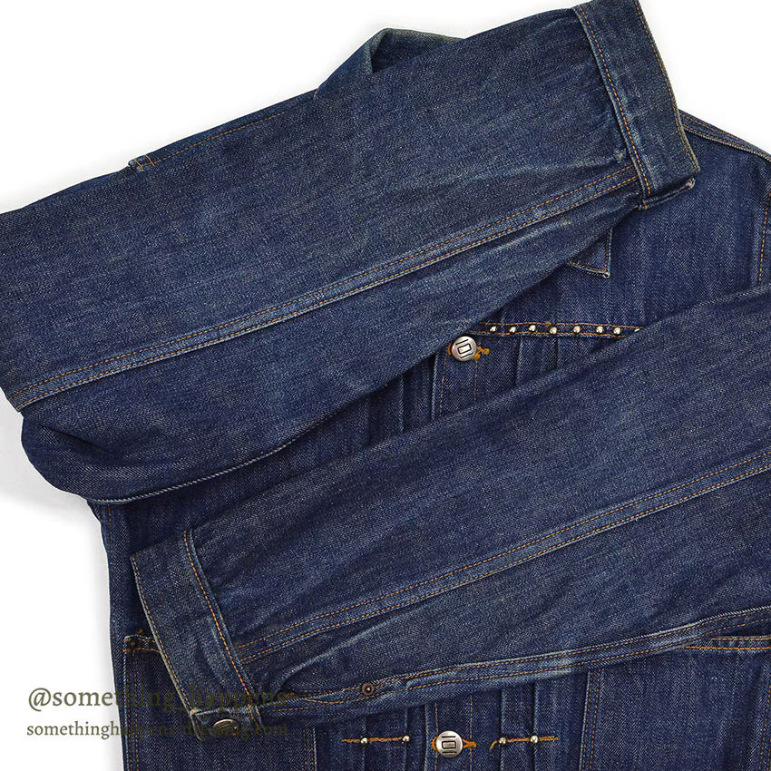 1940's~ MONTGOMERY WARD 101 BUCKLE BACK DENIM JACKET / COOL STUDS...