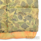 1960's~ CAMO / ORANGE REVERSIBLE NYLON PADDED VEST / FADED...