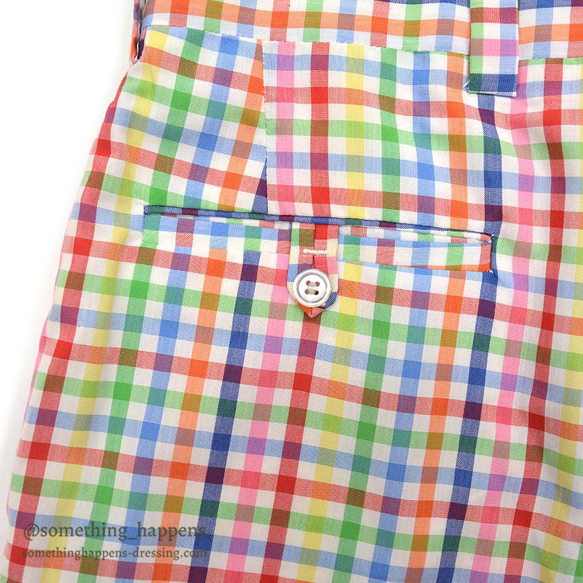 1970's DENHAM MULTICOLOR GINGHAM CHECK PANTS... W36/L28