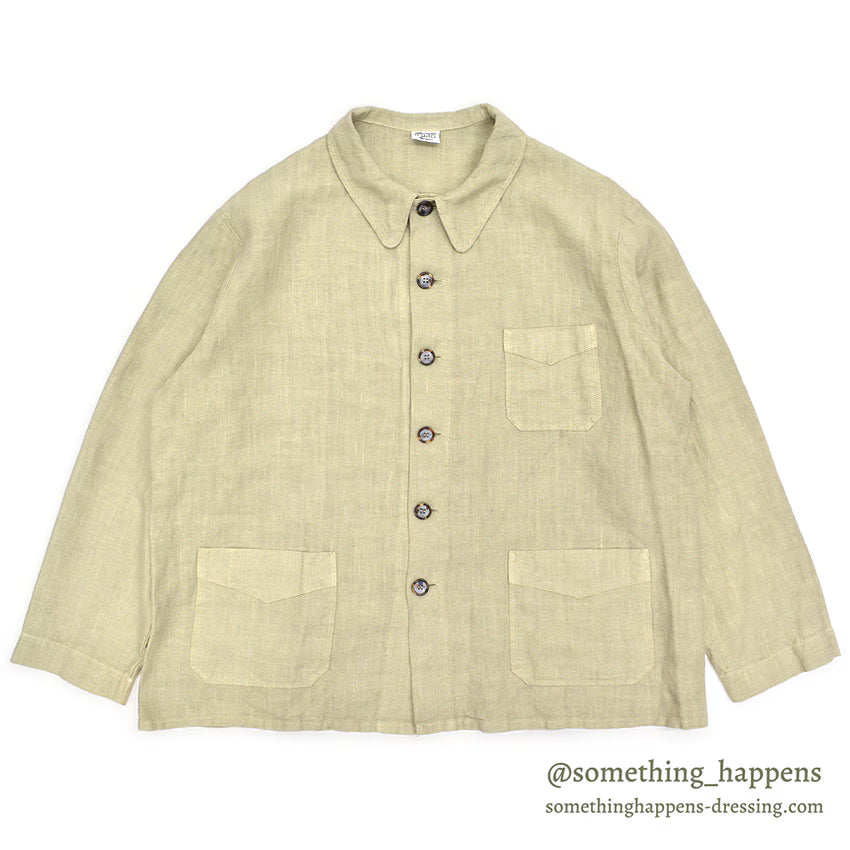 1990's CP SHADES LINEN WORK JACKET / TAN... M