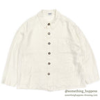 1990's CP SHADES LINEN WORK JACKET / WHITE ... M