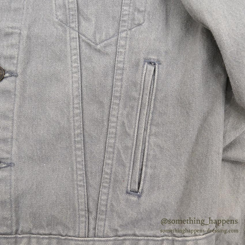1980's Levi's 70506-0257 DENIM JACKET / GRAY... 44R