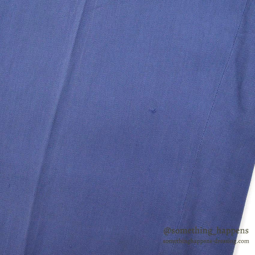1960's RAYON YELLOW LINE BLUE SLACKS... W32