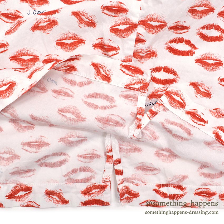 1990's J.CREW KISS PRINT PAJAMA SHIRT / UNUSUAL...L