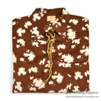 1960's DEADSTOCK SPECIALLY HAND MADE PRINT CORDUROY LACE UP SHIRT / RARE PATTERN ...