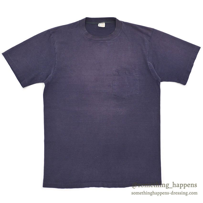 1960's TOWNCRAFT POCKET T-SHIRT / FADED NAVY ... XL