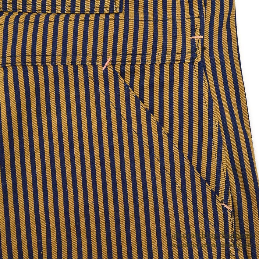 1940's DEADSTOCK PAYDAY WW2 BROWN EXPRESS STRIPED OVERALL / HIGH BACK ... W36/L30