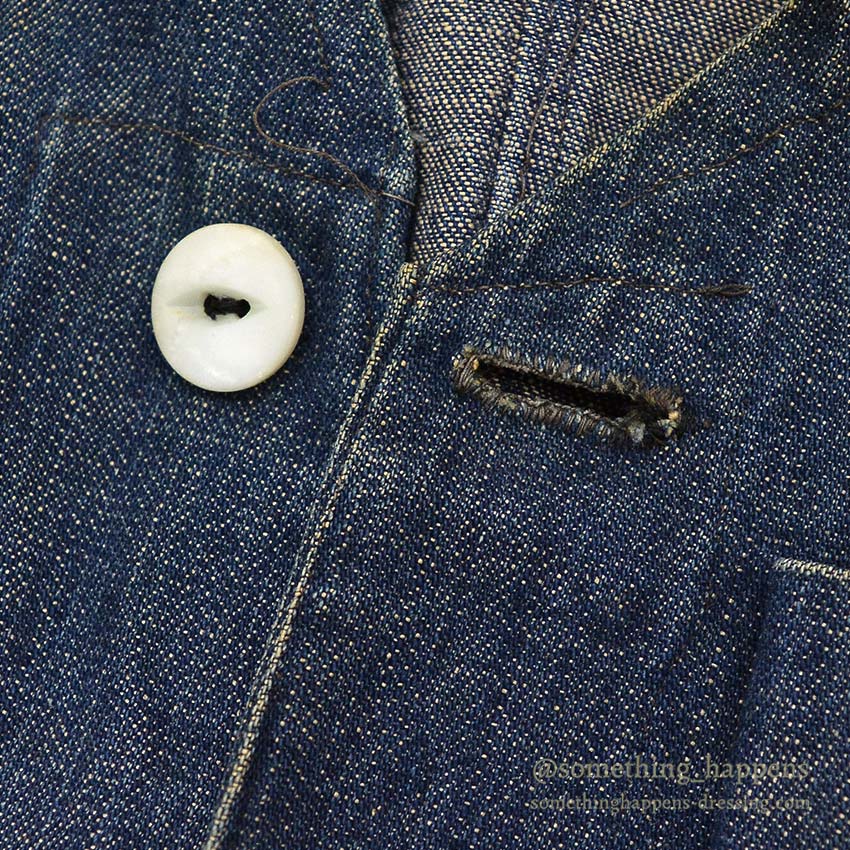 1920's~ DENIM HUNTING VEST / UNUSUAL, EXTREMELY RARE...