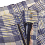 1960's INDIA MADRAS 5 POCKETS COTTON PANTS / TAPERED LEG ... W35/L29