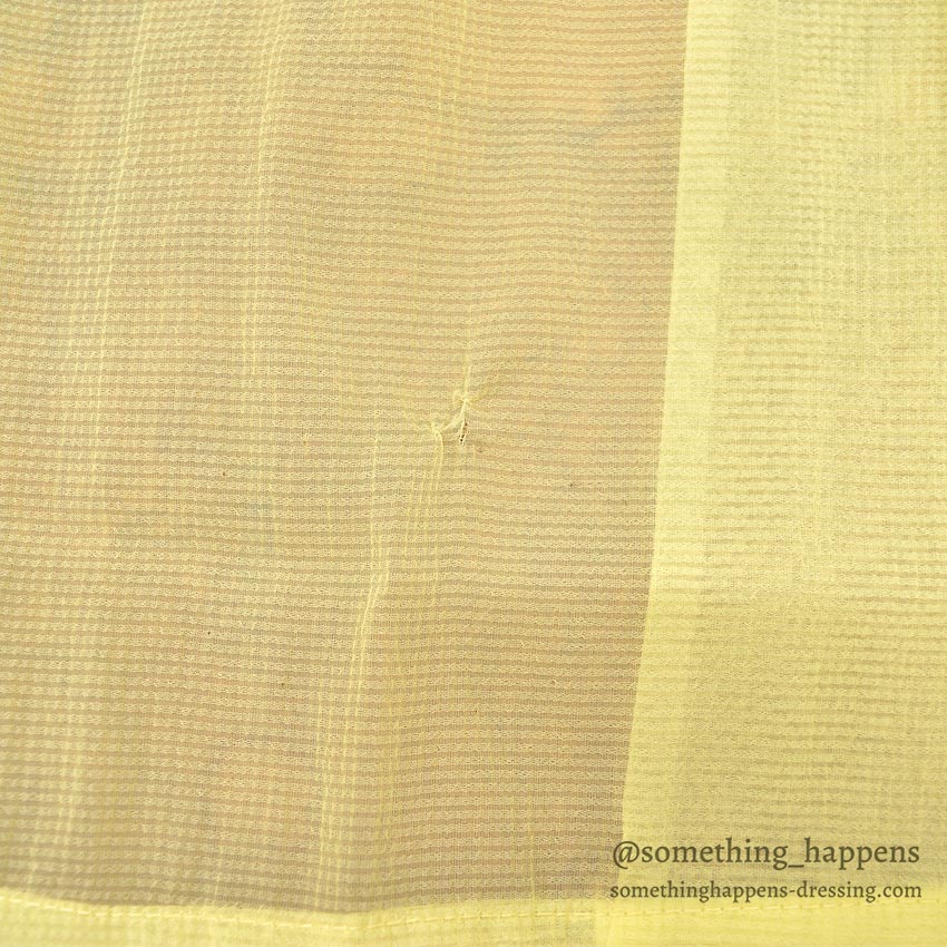 1950's~ DEADSTOCK DU PONT NYLON SEERSUCKER S/S SHIRT / LEMON YELLOW ... M