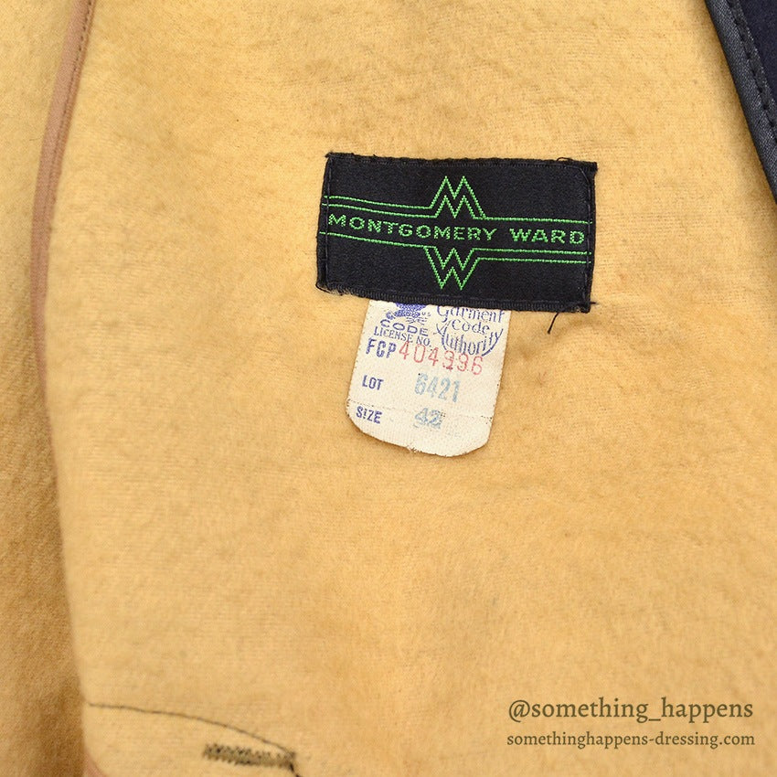 1930's DEADSTOCK MONTGOMERY WARD DOUBLE BREASTED MOLESKIN JACKET... 42