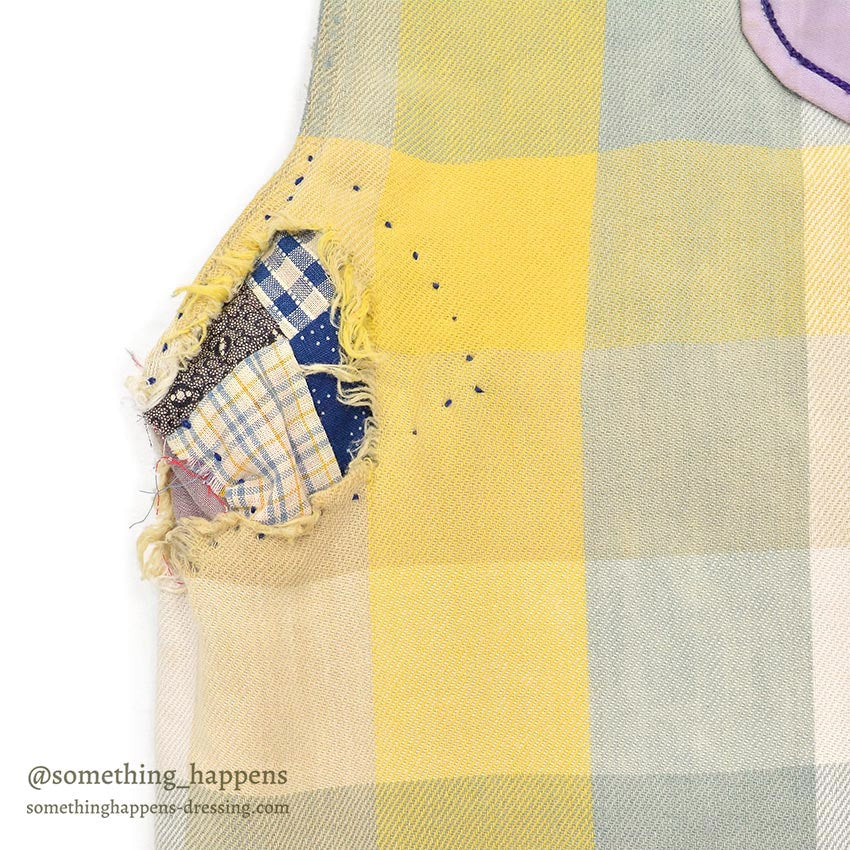 1950's PILGRIM BLOCK PLAID FLANNEL VEST / CUT OFF...