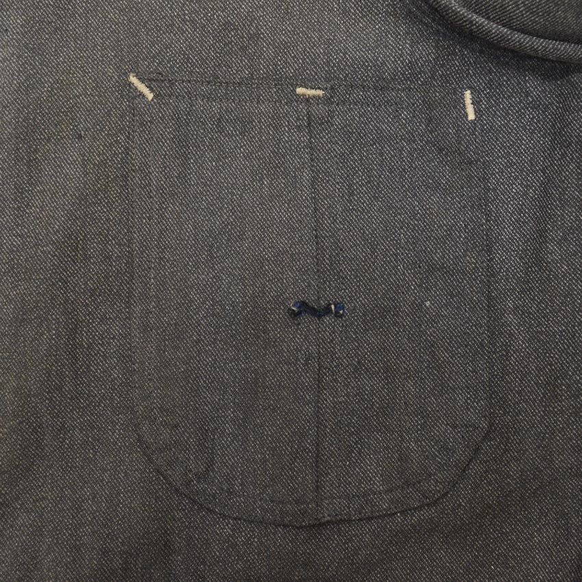 1930's MONTGOMERY WARD SALT AND PEPPER COVERALL / CHIN STRAP & SNAP BUTTON...