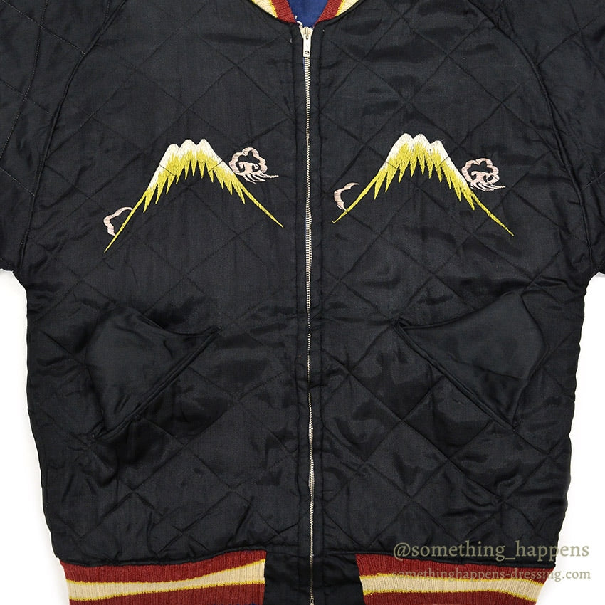 1950s JAPAN SOUVENIR JACKET (Sukajan) - Tiger Face, Mount Fuji, Eagle, Mitsuwa Zipper...