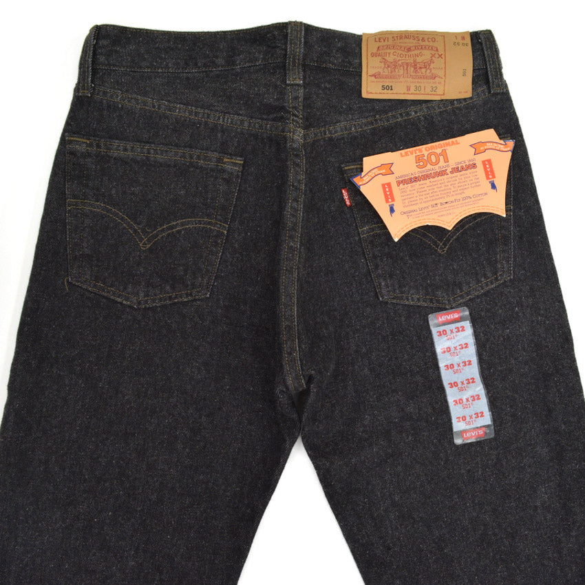 90's デッドストック Levi's 501 ブラックデニム ... W30×L32