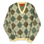60's Jantzen Mohair Argyle V-Neck... L