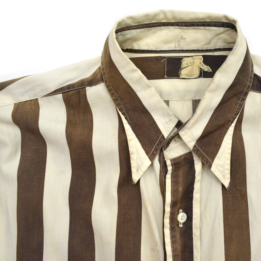 ~40's POWERS STRIPE LONG SLEEVE SHIRT'S... 151/2