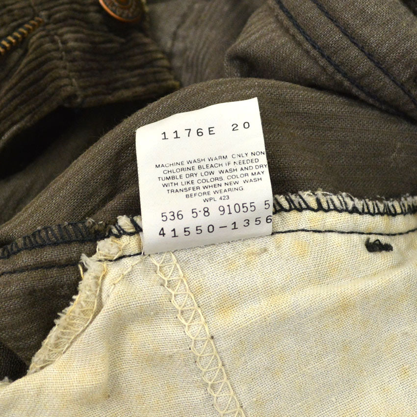 90's Deadstock Levi's 550 'relaxed fit' charcoal black corduroy pants...W31×L34