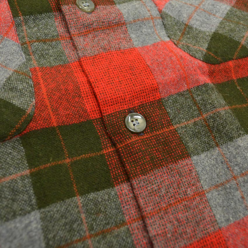 50's Cranbrook Red×Green wool check shirts...M