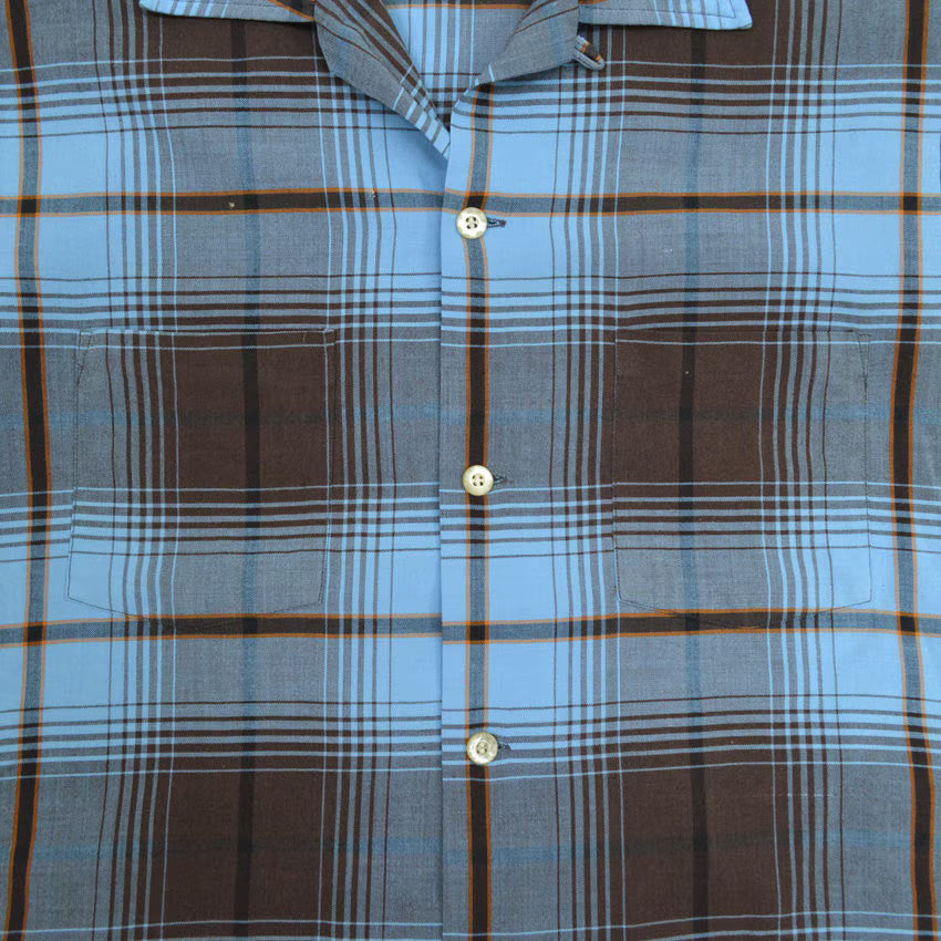 60's~ BRENT PLAID RAYON SHIRTS...M