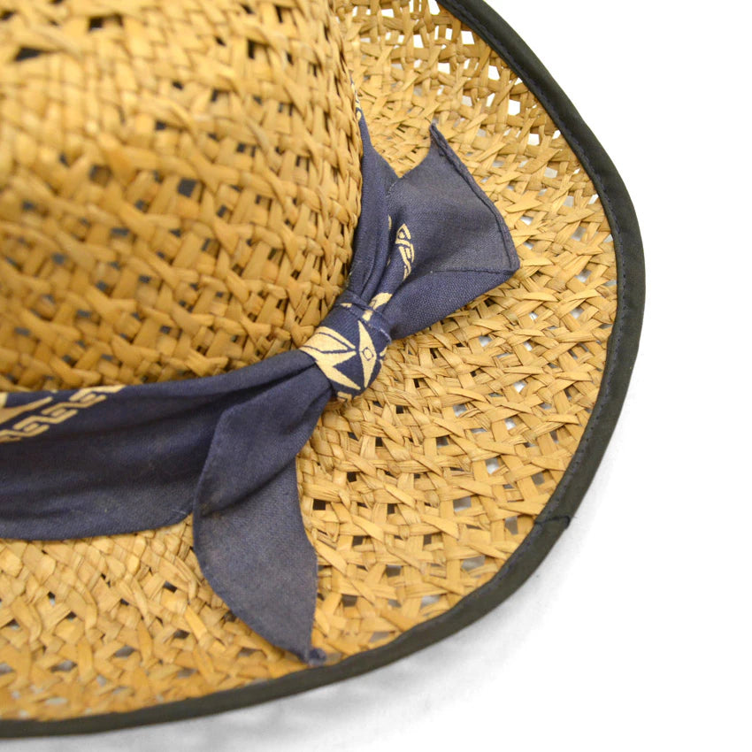 ~70's ATLAS 'Bandana with Studs' Straw Hat...