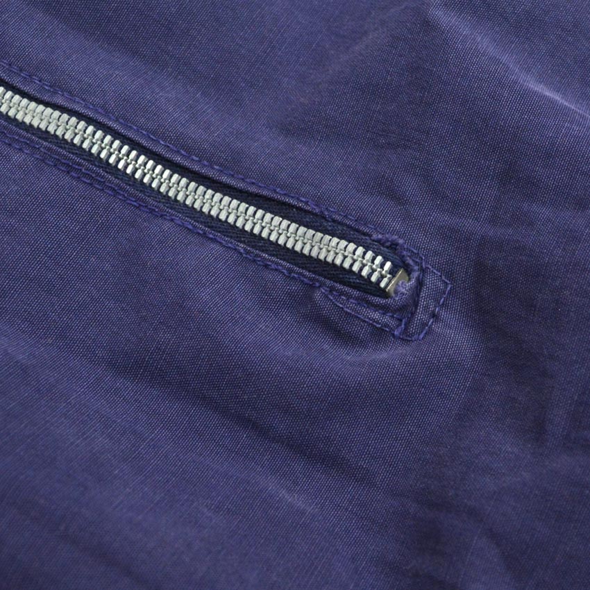 40's~ Cotton Half Zip Pull Over Shirts with Chinstrap...