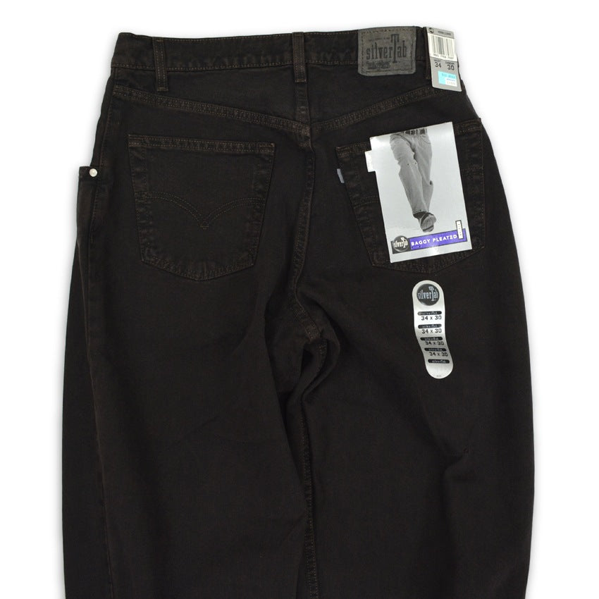 90's Deadstock Levi's silver Tab 'BAGGY' Black Denim Pants... 34×30