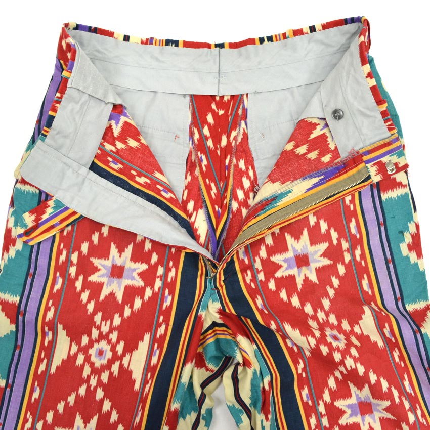 ~70's Steve Petix 'Native Pattern' Cotton Slacks...