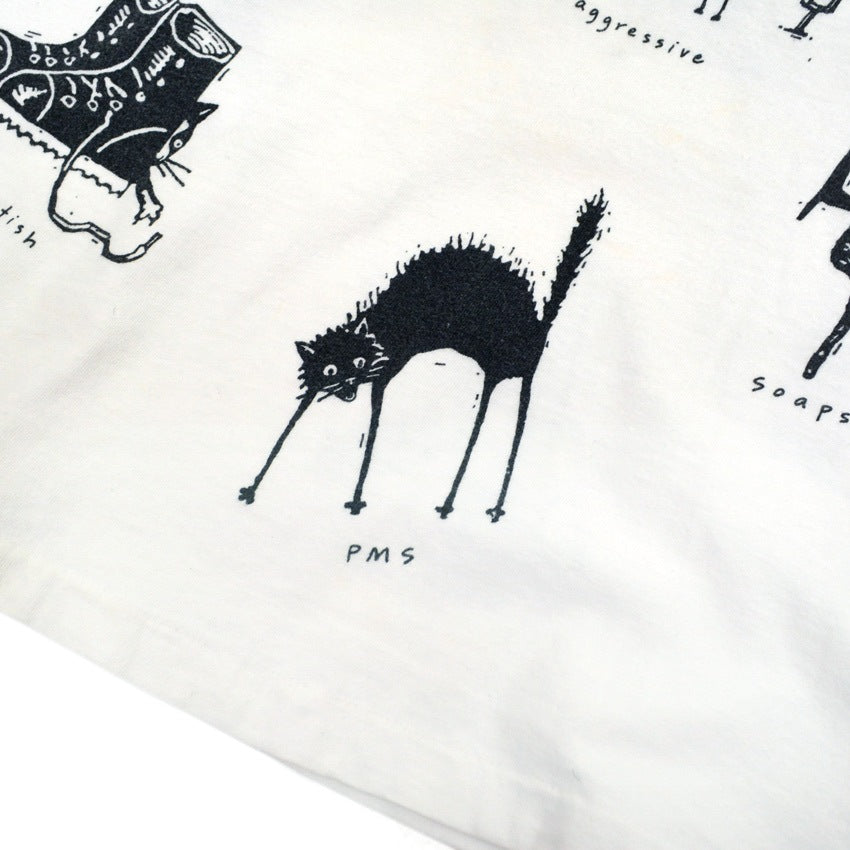 90's YOUR HEAD GOES HERE Cat Graphic T-Shirt ... L