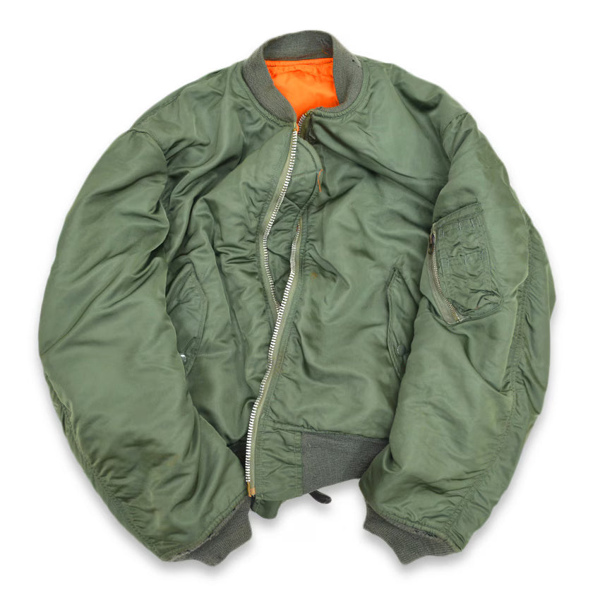 70's USAF MA-1 MIL-J-8279E ALPHA-made 1972 Flight Jacket... L