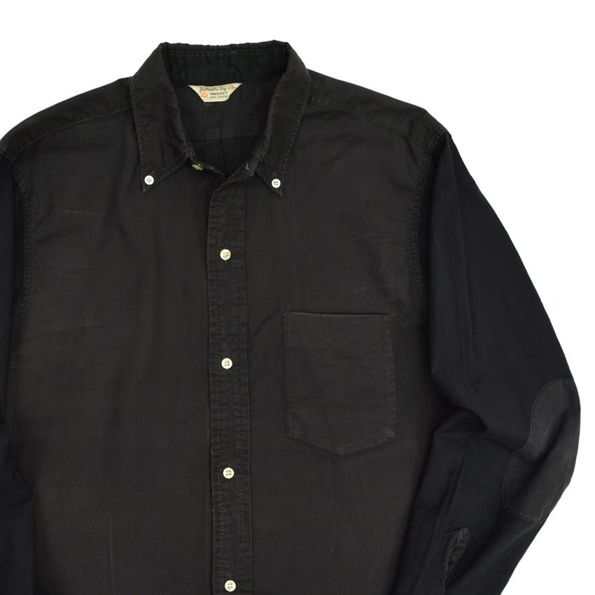 60's Authentic Ivy BLACK TWO TONE B/D SHIRT...M