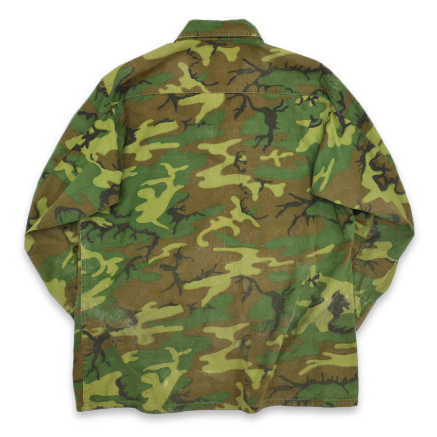 60's US ARMY ERDL Early Non-Ripstop Jungle Fatigue Jacket ... LR