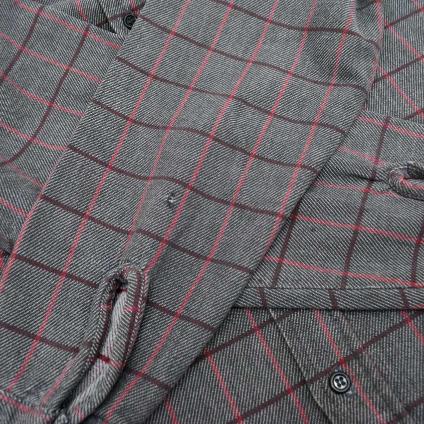70's FIVE BROTHER CHECK FLANNEL SHIRT... M
