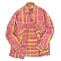 ~80's WINTER RUN PINK PLAID HEAVY FLANNEL SHIRT...