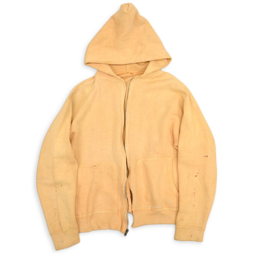 60's Faded Color Sweat Zip Up Hoodie with Separate Pockets...