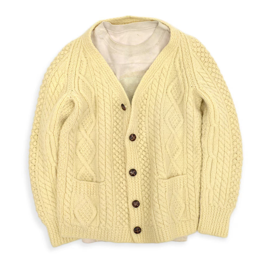 70s Kennedy of Ardara Aran knit cardigan, made in Ireland...