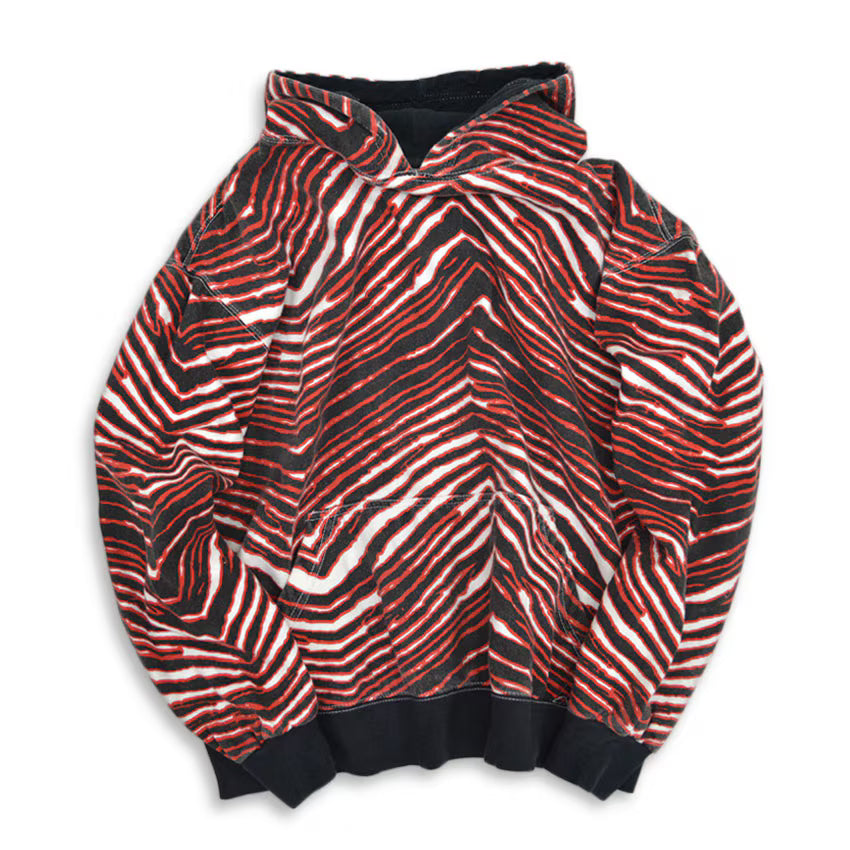 ~90's ZUBAZ NFL Zebra Print Sweat Hoodie ... M