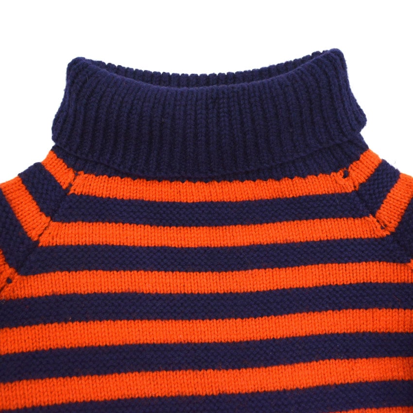 50's〜 OLD BORDER TURTLE WOOL SWEATER ORANGE × NAVY ...