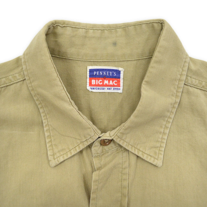 1950's PENNEY'S BIGMAC US SMOKE JUMPERS STENCIL POPLIN SHIRT ... M