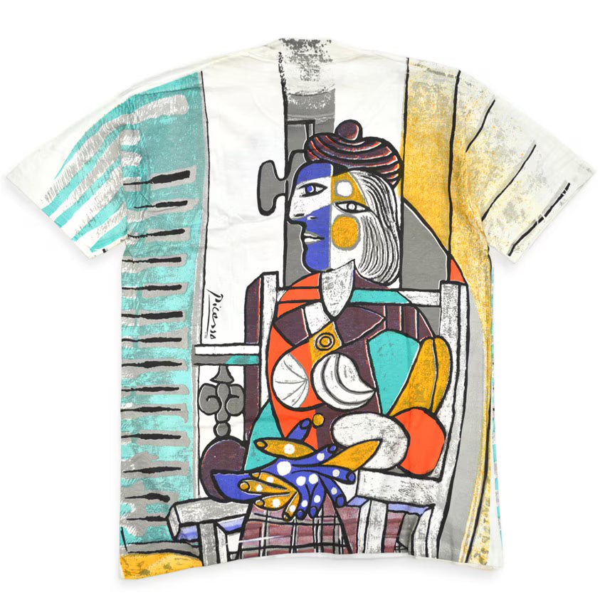 1980s Deadstock Picasso "Woman Sitting in Front of a Window" All Over Print T-shirt... XL
