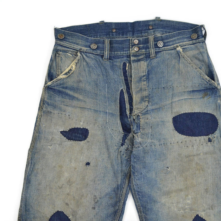1930's Montgomery Ward Buckle Back Denim Pants... W32 L29.5