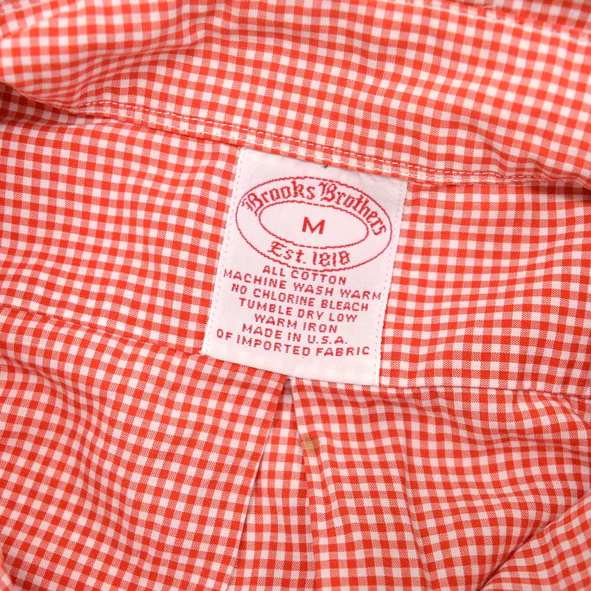 1980s Brooks Brothers Gingham Check Button-Down Shirt ... M