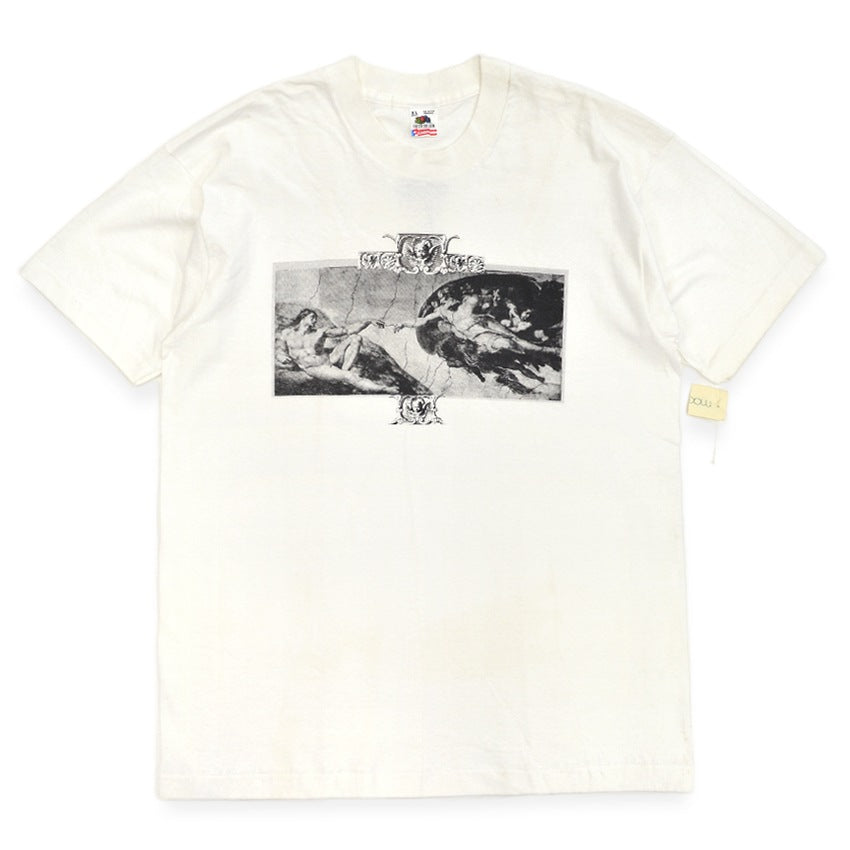 1990s Deadstock Fruit of the Loom Michelangelo Creation of Adam T-Shirt... XL
