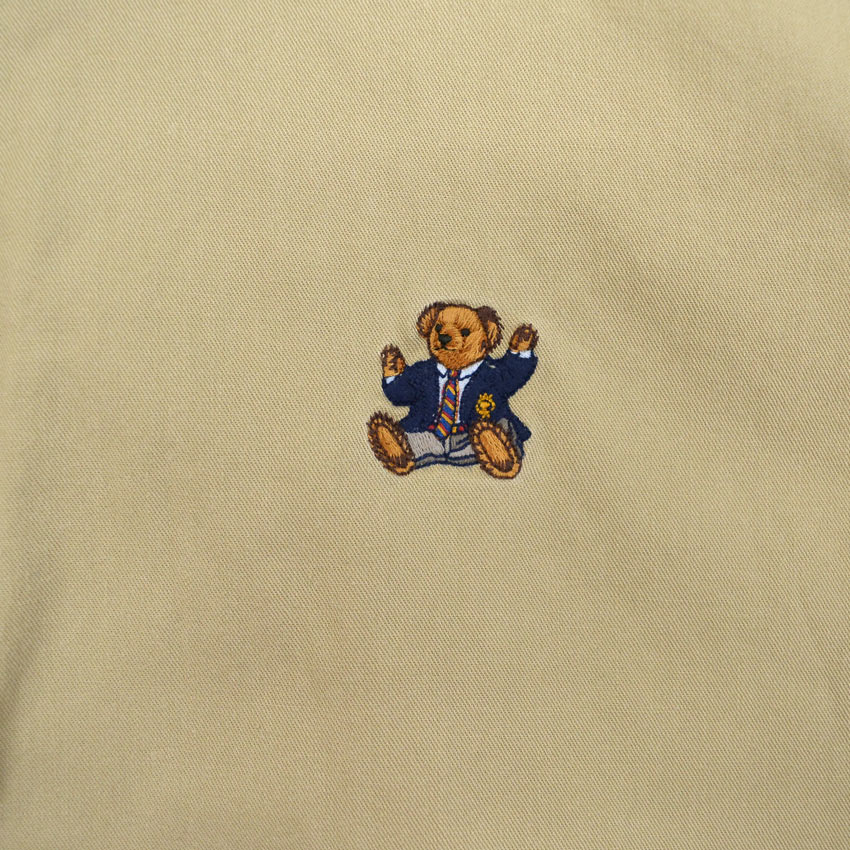 〜1990's Polo by Ralph Lauren ポロベア刺繍 B/D SHIRT KAHKI ... M