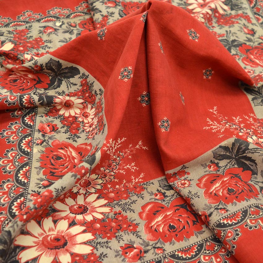 1880's~ ANTIQUE TURKEY RED BANDANA...