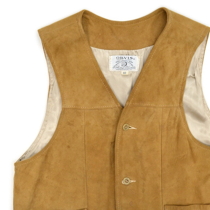 ~1960's ORVIS FISHING & TACKLE DEERSKIN VEST...40