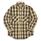 1970's~ YELLOW PLAID FLANNEL SHIRT... Fits like S
