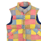 〜1980's PRINT PATCHWORK REVERSIBLE GOOSE DOWN VEST ...