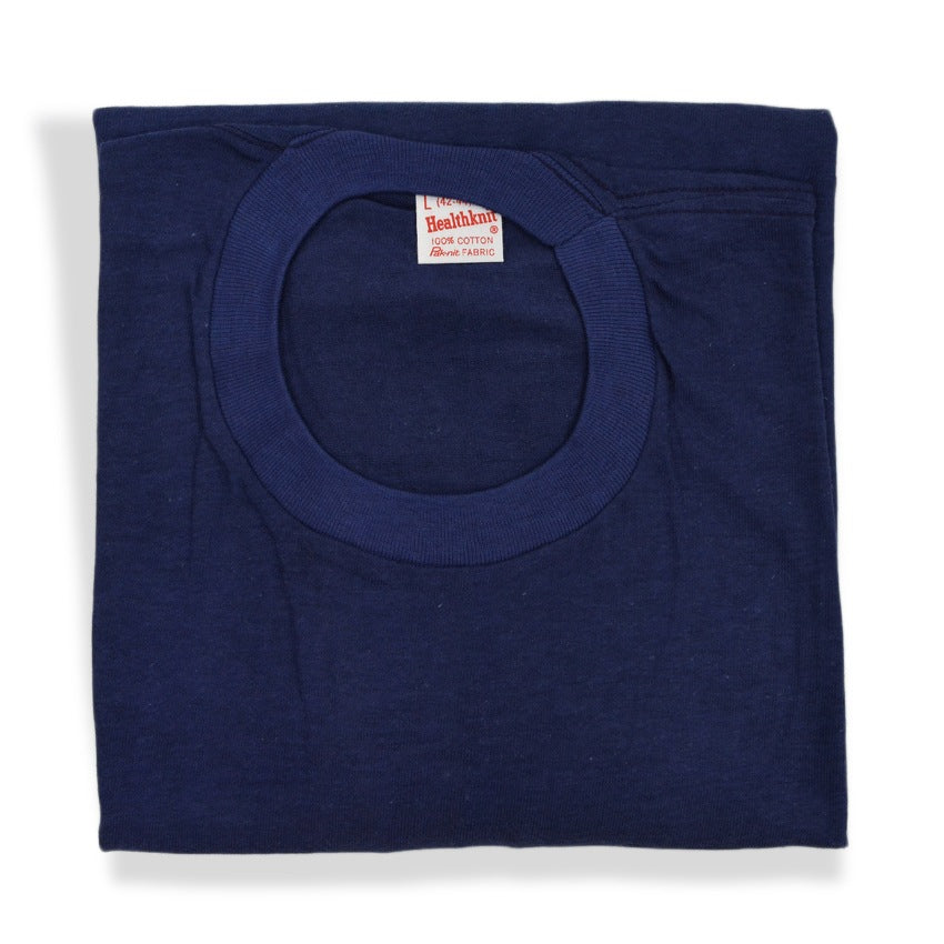 1960's〜 DEADSTOCK HEALTHKNIT NAVY POCKET-TEE ... L
