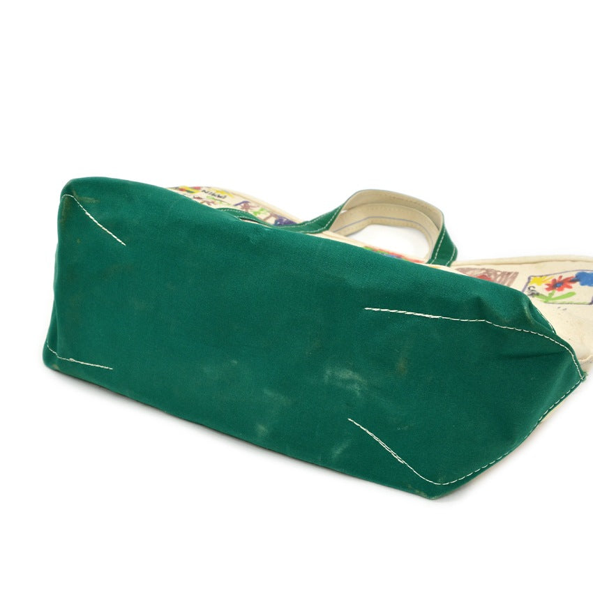 1980's L.L.BEAN ART PAINT BOAT AND TOTE GREEN ... LARGE